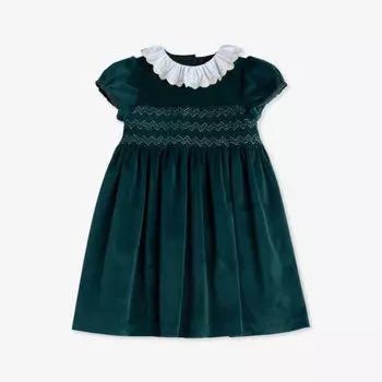 Бархатное платье Octavia с оборками на воротнике 2-11 лет Trotters, зеленый