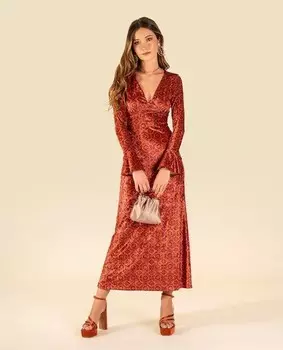 Бархатное платье русалки The-Are, оранжевый