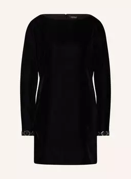 Бархатное платье с декоративными бусинами LAUREN RALPH LAUREN, черный
