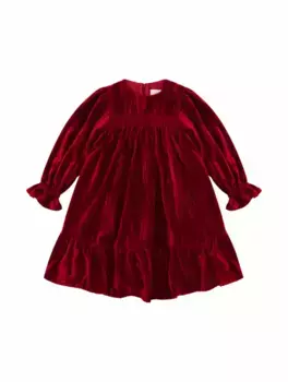 Бархатное платье с драпировкой Eirene, красный