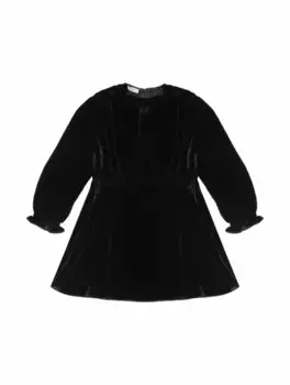 Бархатное платье с кружевом N°21, черный