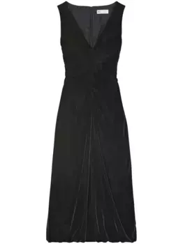 Бархатное платье с V-образным вырезом Tory Burch, черный