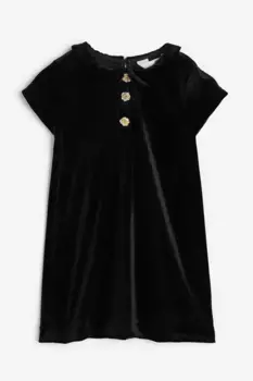 Бархатное платье с воротником H&M, черный