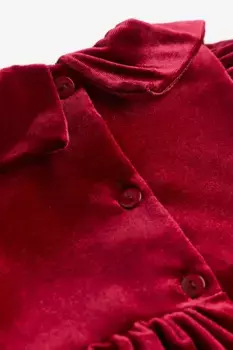 Бархатное платье с воротником H&M, красный
