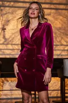 Бархатное платье Sosandar, розовый