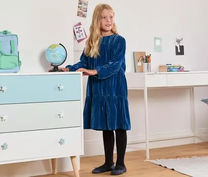 Бархатное платье Tchibo, средний синий