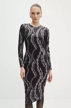 Бархатное платье Versace Jeans Couture, черный