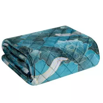 Бархатное покрывало 170Х210 бирюзовый Eurofirany