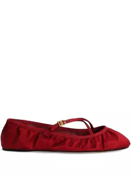 Бархатные балетки Dolce & Gabbana, красный