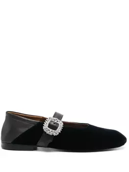 Бархатные балетки Wales Bonner, синий