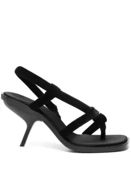 Бархатные босоножки Ferragamo, черный