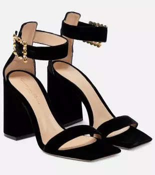 Бархатные босоножки Gianvito Rossi, черный