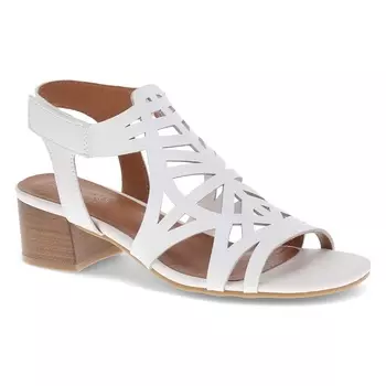 Бархатные босоножки на блочном каблуке Baretraps, white