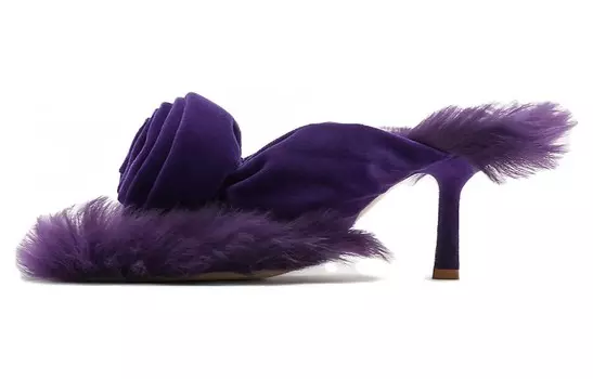 Бархатные босоножки с цветочной аппликацией Burberry