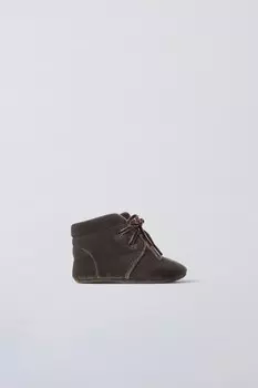 Бархатные ботинки ZARA, серый