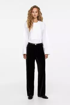 Бархатные брюки Arket, черный