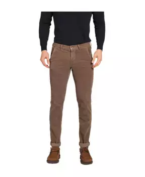Бархатные брюки чиносы узкого кроя Mason'S, коричневый