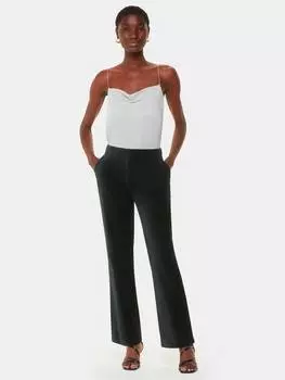 Бархатные брюки helena с прямыми штанинами Whistles, черный