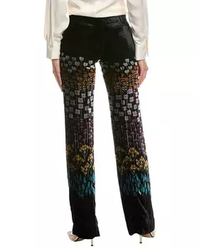 Бархатные брюки из смесового шелка Valentino, черный