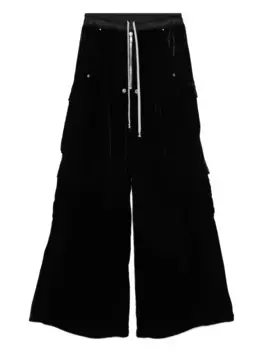 Бархатные брюки карго Rick Owens, черный
