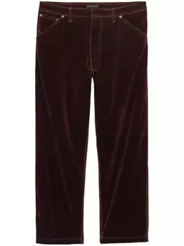 Бархатные брюки Prada, коричневый