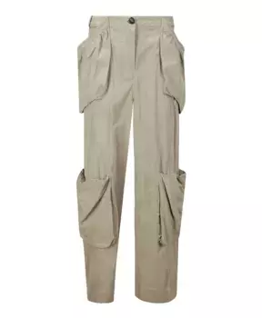 Бархатные брюки с большими карманами Low Classic, бежевый