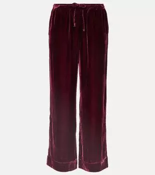 Бархатные брюки широкого кроя aurelia Asceno, красный