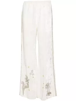 Бархатные брюки широкого кроя Forte Forte, белый