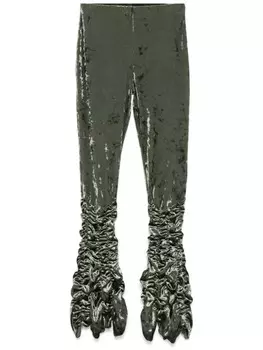 Бархатные брюки со сборками AVAVAV, зеленый