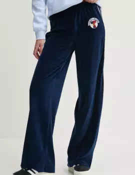 Бархатные брюки спортивного костюма Tommy Jeans, темно-синий