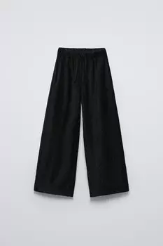 Бархатные брюки ZARA, черный