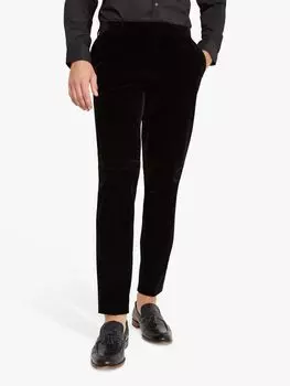 Бархатные классические брюки скинни Moss, черные