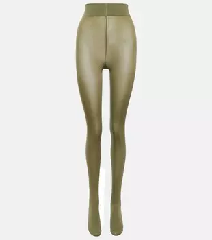 Бархатные колготки de Luxe 66 WOLFORD, зеленый