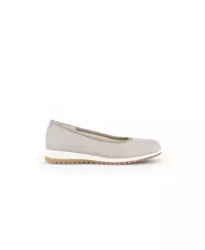 Бархатные кожаные балетки Gabor, серый