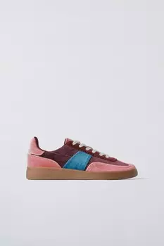 Бархатные кроссовки ZARA, розовый