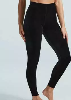 Бархатные леггинсы черного цвета Commando