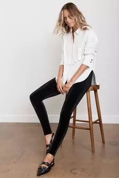 Бархатные леггинсы Mint Velvet, черный