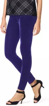 Бархатные леггинсы с высокой посадкой HUE, цвет Peacoat