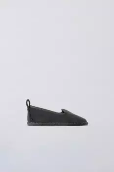 Бархатные лоферы ZARA, серый