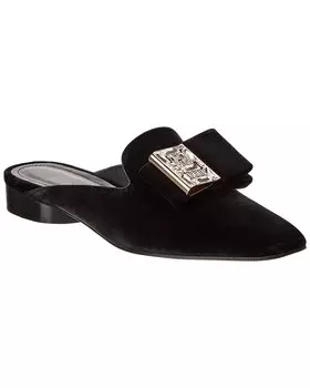 Бархатные мюли Ferragamo из кожи Salvatore Ferragamo, черный