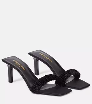 Бархатные мюли sin 70 Saint Laurent, черный