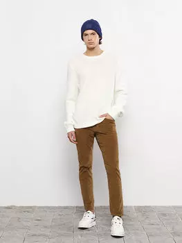 Бархатные мужские брюки Slim Fit LCW Casual