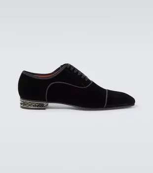Бархатные оксфордские туфли Greggyrocks Christian Louboutin, цвет black/lin loubi