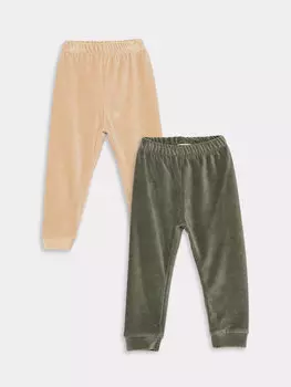 Бархатные пижамные штаны для маленьких мальчиков с эластичной резинкой на талии, 2 предмета LCW baby, сизый