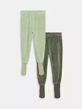 Бархатные пижамные штаны для маленьких мальчиков с эластичной талией и носками, 2 предмета LCW baby, сизый