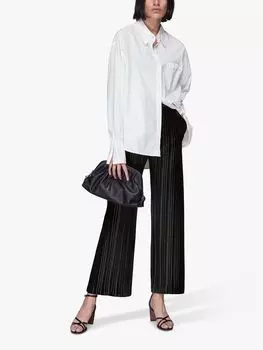 Бархатные плиссированные брюки Whistles Sarai, черные