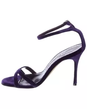 Бархатные сандалии Manolo Blahnik Paloma 105, фиолетовый