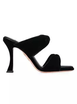 Бархатные сандалии Twist 95MM Aquazzura, черный