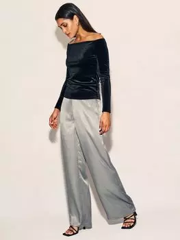 Бархатные широкие брюки Azora Nobody's Child, серебряный