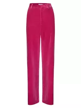Бархатные широкие брюки Good American, цвет love potion